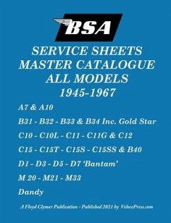 BSA 'Service Sheets' Master Catalogue for All Models 1945 to 1967 - Clymer, Floyd
