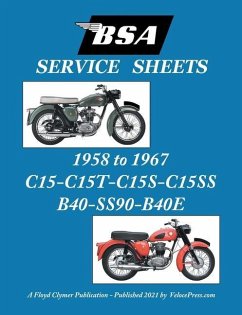 BSA C15-C15t-C15s-C15ss-B40-Ss90-B40e 'Service Sheets' 1958-1967 - Clymer, Floyd