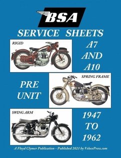 BSA A7 - A10 'Service Sheets' 1947-1962 for All Rigid, Spring Frame and Swing Arm Group 'a' Motorcycles - Clymer, Floyd