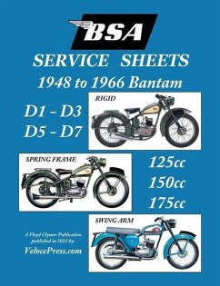 BSA BANTAM D1-D3-D5-D7 'SERVICE SHEETS' 1948-1966 RIGID, SPRING FRAME AND SWING ARM 125cc-150cc-175cc MODELS - Clymer, Floyd