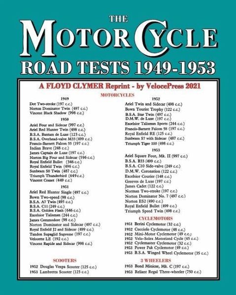 MOTORCYCLE ROAD TESTS 1949-1953 (From the Motor Cycle magazine UK)