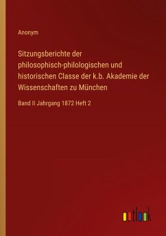 Cover Sitzungsberichte der philosophisch-philologischen und historischen Classe der k.b. Akademie der Wissenschaften zu München