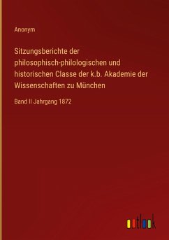 Cover Sitzungsberichte der philosophisch-philologischen und historischen Classe der k.b. Akademie der Wissenschaften zu München