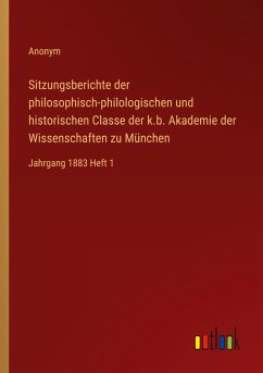 Cover Sitzungsberichte der philosophisch-philologischen und historischen Classe der k.b. Akademie der Wissenschaften zu München