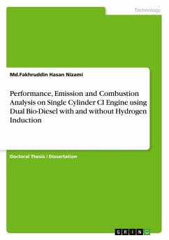Performance, Emission and Combustion Analysis on Single Cylinder CI Engine using Dual Bio-Diesel with and without Hydrogen Induction