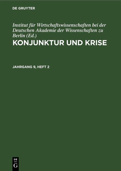 Konjunktur und Krise. Jahrgang 9, Heft 2