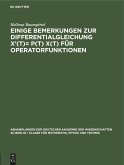 Einige Bemerkungen zur Differentialgleichung X¿(t)= P(t) X(t) für Operatorfunktionen