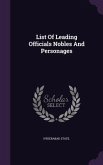 List Of Leading Officials Nobles And Personages