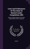 Laws And Ordinances Of The State Of Deseret (utah) Compilation 1851