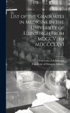 List of the Graduates in Medicine in the University of Edinburgh From MDCCV. to MDCCCLXVI [electronic Resource]