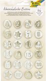 Folia Adventskalender-Buttons PERLMUTT, 24 Stück
