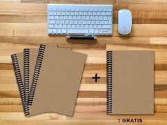 Cover A 4 Notizbuch - Set, 3+1 gratis, Luxury 80 Seiten MUSKAT Designerecycling, blanko