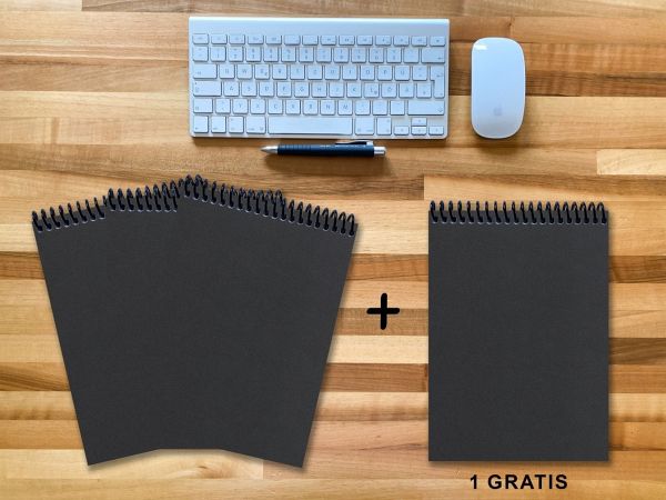 A 4 Notizblock - Set, 3+1 gratis, Luxury 80 Seiten SCHWARZ ONYX GLITTER-OPTIK, liniert A 4 Notizblock - Set, 3+1 gratis, Luxury 80 Seiten SCHWARZ ONYX GLITTER-OPTIK, liniert