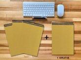 A 4 Notizblock - Set, 3+1 gratis, Luxury 80 Seiten GOLD GMUND SHIMMER, kariert 5x5mm