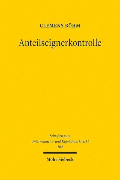 Anteilseignerkontrolle (eBook, PDF) Anteilseignerkontrolle (eBook, PDF)