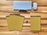 A 5 Notizblock - Set, 3+1 gratis, Luxury 80 Seiten GOLD GMUND SHIMMER, kariert 7x7mm