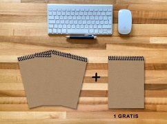 A 5 Notizblock - Set, 3+1 gratis, Luxury 80 Seiten MUSKAT Designerecycling, liniert