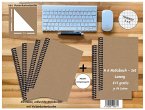 A 6 Notizbuch - Set, 4+2 gratis, Luxury 80 Seiten MUSKAT Designerecycling, kariert 5x5mm