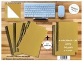 A 6 Notizbuch - Set, 4+2 gratis, Luxury 80 Seiten GOLD GMUND SHIMMER, kariert 10x10mm