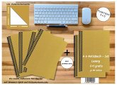 A 6 Notizbuch - Set, 4+2 gratis, Luxury 80 Seiten GOLD GMUND SHIMMER, punktiert 5x5mm