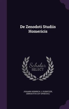 Cover De Zenodoti Studiis Homericis