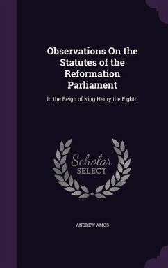 Observations On the Statutes of the Reformation Parliament: In the Reign of King Henry the Eighth - Amos, Andrew