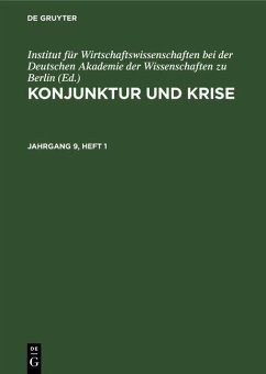 Konjunktur und Krise. Jahrgang 9, Heft 1 (eBook, PDF)