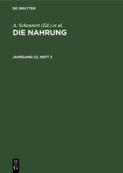 Cover Die Nahrung. Jahrgang 22, Heft 3 (eBook, PDF)