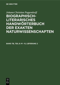 M - R, Lieferung 2 (eBook, PDF) - Poggendorff, Johann Christian