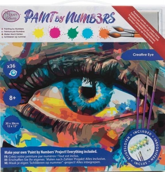 Craft Buddy PBN-3030-018 - Paint by Numbers, Creative Eye, 30x30cm, Malen-nach-Zahlen Craft Buddy PBN-3030-018 - Paint by Numbers, Creative Eye, 30x30cm, Malen-nach-Zahlen