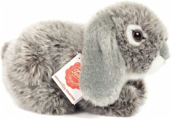 Teddy Hermann 93728 - Hase, Widder-Kaninchen grau, 18 cm, liegend, Plüschtier