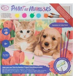 Cover Craft Buddy PBN-3030-020 - Paint by Numbers, Sunshine in Tulip Field, 30x30cm, Malen-nach-Zahlen Kids