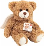 Teddy Hermann 91399 - Schutzengel-Teddy, 20 cm, Teddybär 'Ich pass auf dich auf!', braun, Plüschtier