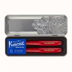 Moleskine X Kaweco Stifte-Set, Füller mitt. Feder & Kugelschreiber 1,0mm, Rot