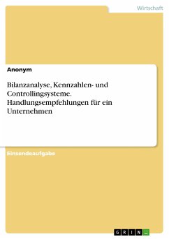 Bilanzanalyse, Kennzahlen- und Controllingsysteme. Handlungsempfehlungen für ein Unternehmen (eBook, PDF)