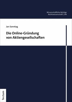 Die Online-Gründung von Aktiengesellschaften (eBook, PDF) - Sonntag, Jan