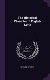 The Historical Character of English Lyric