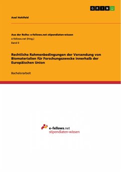 Rechtliche Rahmenbedingungen der Versendung von Biomaterialien für Forschungszwecke innerhalb der Europäischen Union (eBook, PDF)