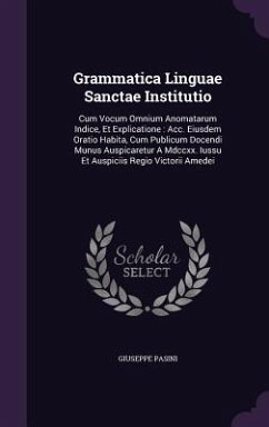 Grammatica Linguae Sanctae Institutio: Cum Vocum Omnium Anomatarum Indice, Et Explicatione: Acc. Eiusdem Oratio Habita, Cum Publicum Docendi Munus Aus - Pasini, Giuseppe