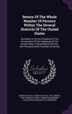 Return Of The Whole Number Of Persons Within The Several Districts Of The United States: According To an Act Providing For The Enumeration Of The Inha - States, United