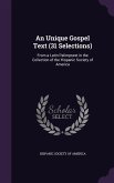 An Unique Gospel Text (31 Selections)