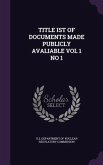 Title Ist of Documents Made Publicly Avaliable Vol 1 No 1