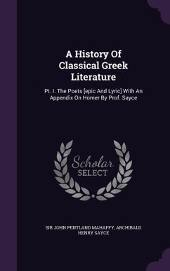 Cover A History Of Classical Greek Literature
