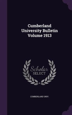 Cover Cumberland University Bulletin Volume 1913