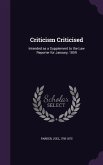 Criticism Criticised