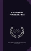 Announcement Volume 1911 - 1912