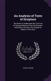 An Analysis of Texts of Scripture