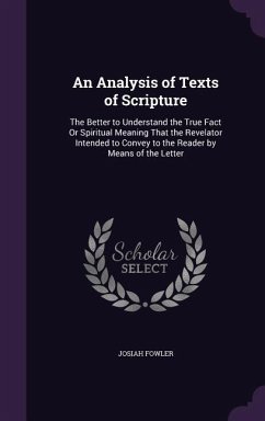 An Analysis of Texts of Scripture - Fowler, Josiah