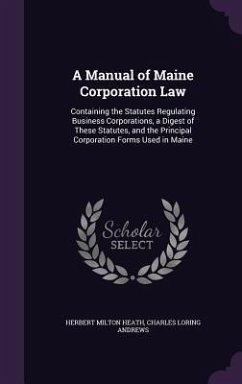 Cover A Manual of Maine Corporation Law