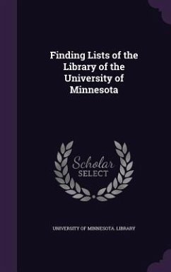 Cover Finding Lists of the Library of the University of Minnesota